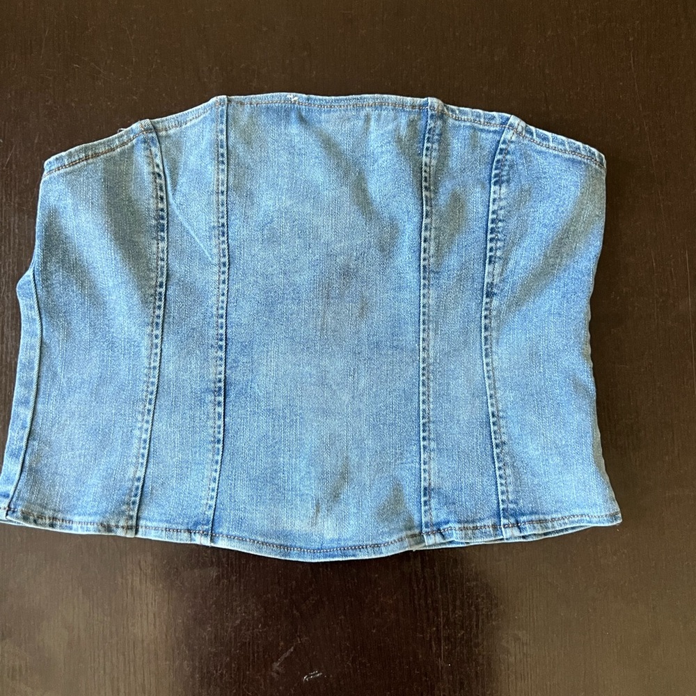Denim corset